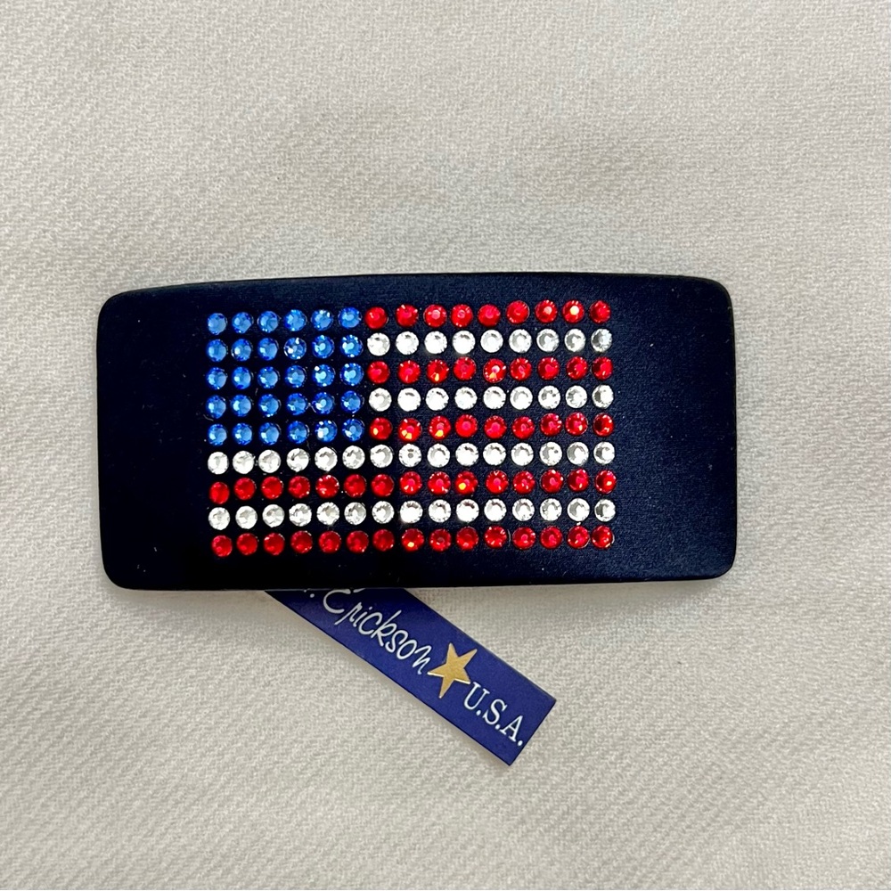 American Flag Rhinestone Barrette Made in France  $35